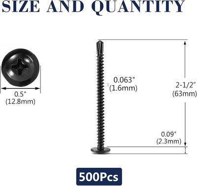Tornillos chapa 2.5" acero inox 410 500uds