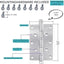 Bisagras puerta acero inox 5x3pulg bolas pack 4 plateado