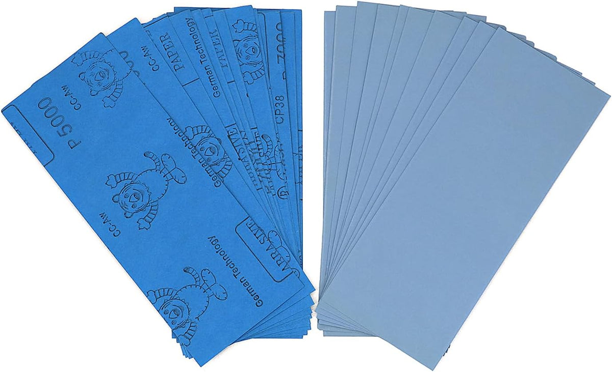 Papel lija 9x3.6pulg 5000grano 30hojas para lijadora detalles