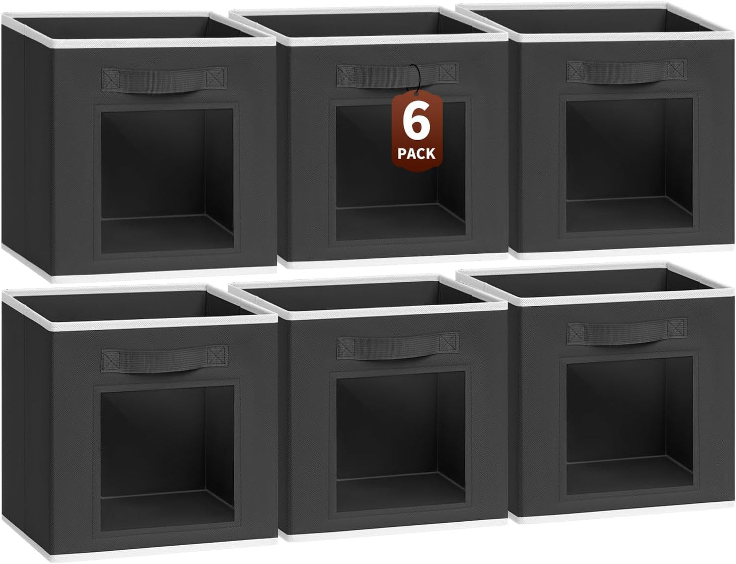 Contenedores almacenamiento plegables tela con ventana