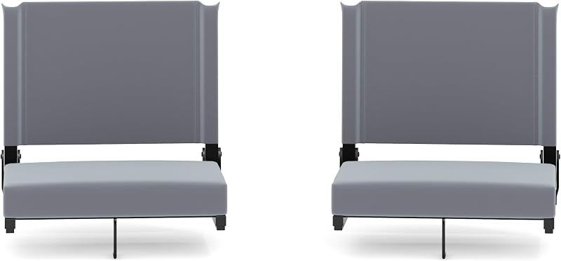 Asientos plegables estadio acolchados pack 2 gris