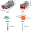 Set 10 conectores 2 pines DT 16-22AWG impermeables