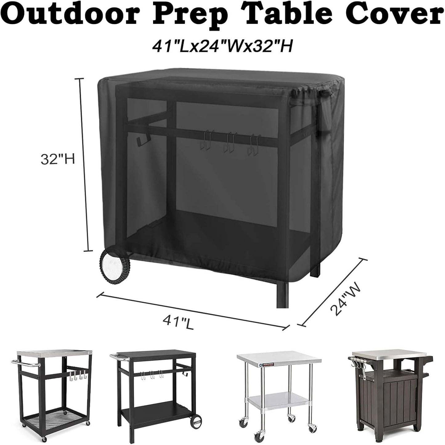 Mantel carrito Royal-Gourmet 41x24x32" color negro