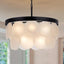 Candelabro moderno de cristal 22pulg negra para isla cocina