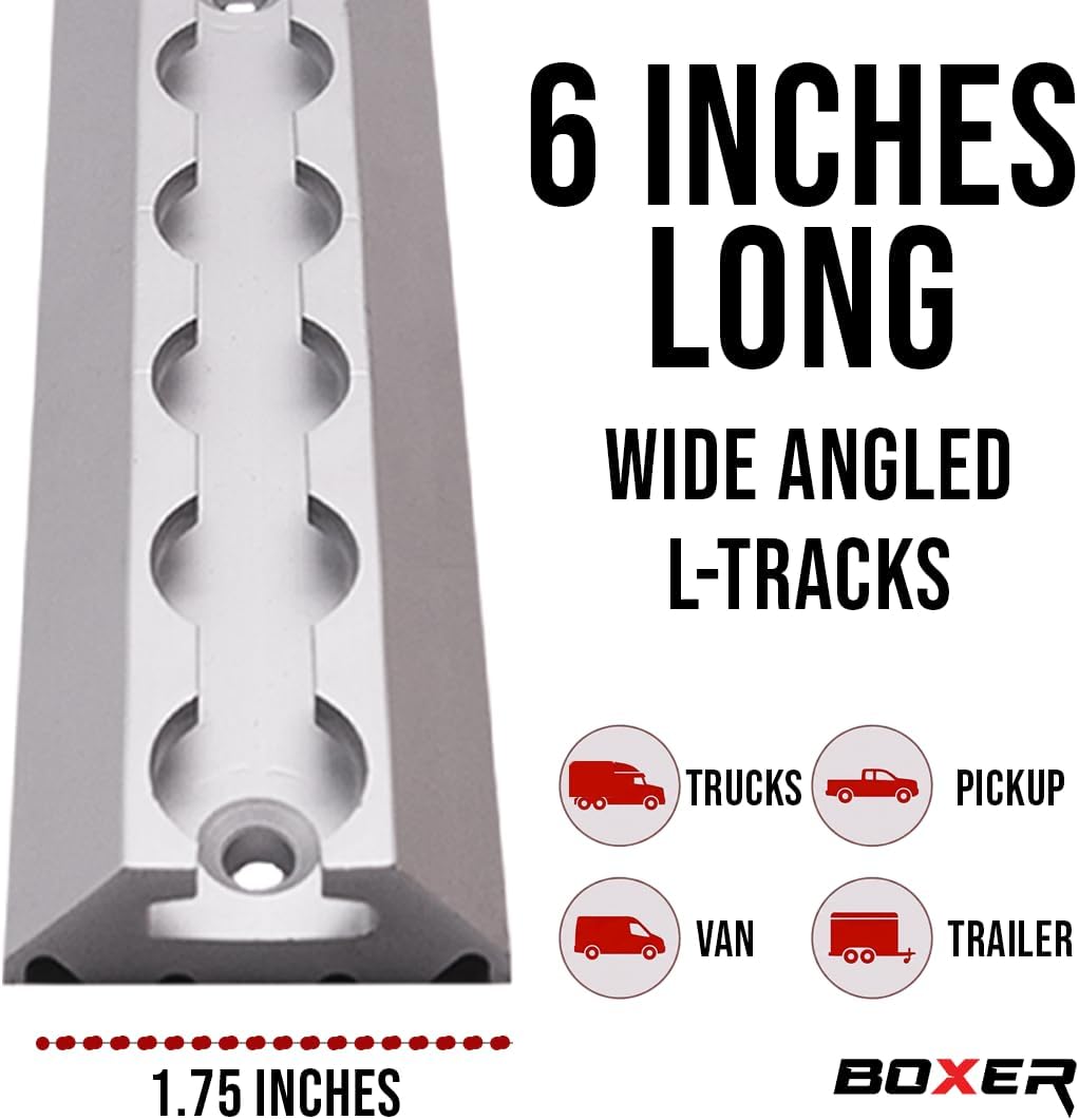 Sistema amarre riel L aluminio 6" 4 Pzas para motos