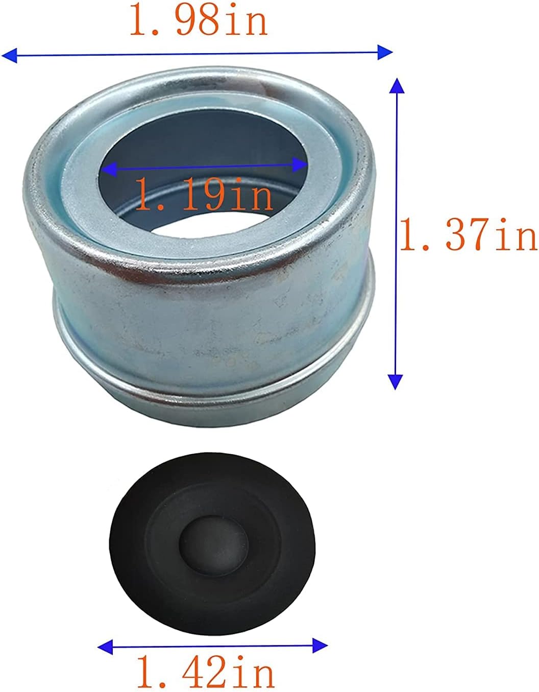 Tapa antipolvo eje remolque 4 tapones goma Dexter