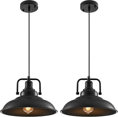 3 Pzas Lámpara Colgante Negra 12.5pulg Moderna Cocina