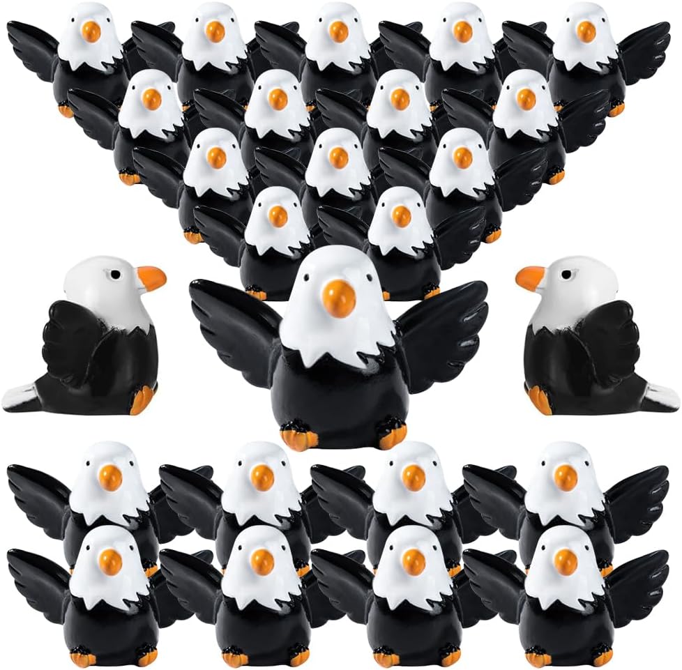 24 Figuras Resina Águila Calva Patriótica para Fiesta Independencia