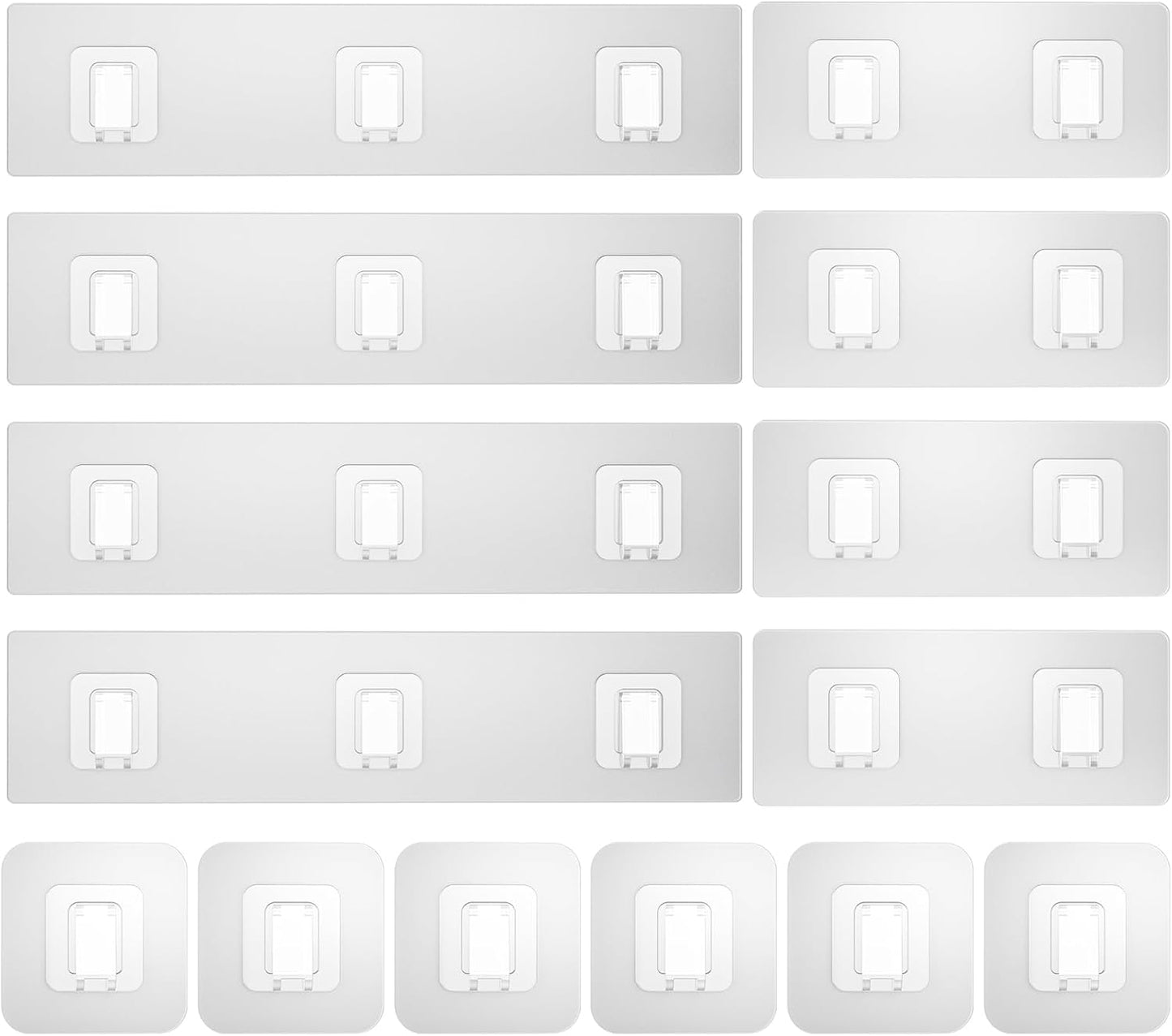 14 Uds Adhesivo para Regadera Tirillas Impermeables Ganchos Planos