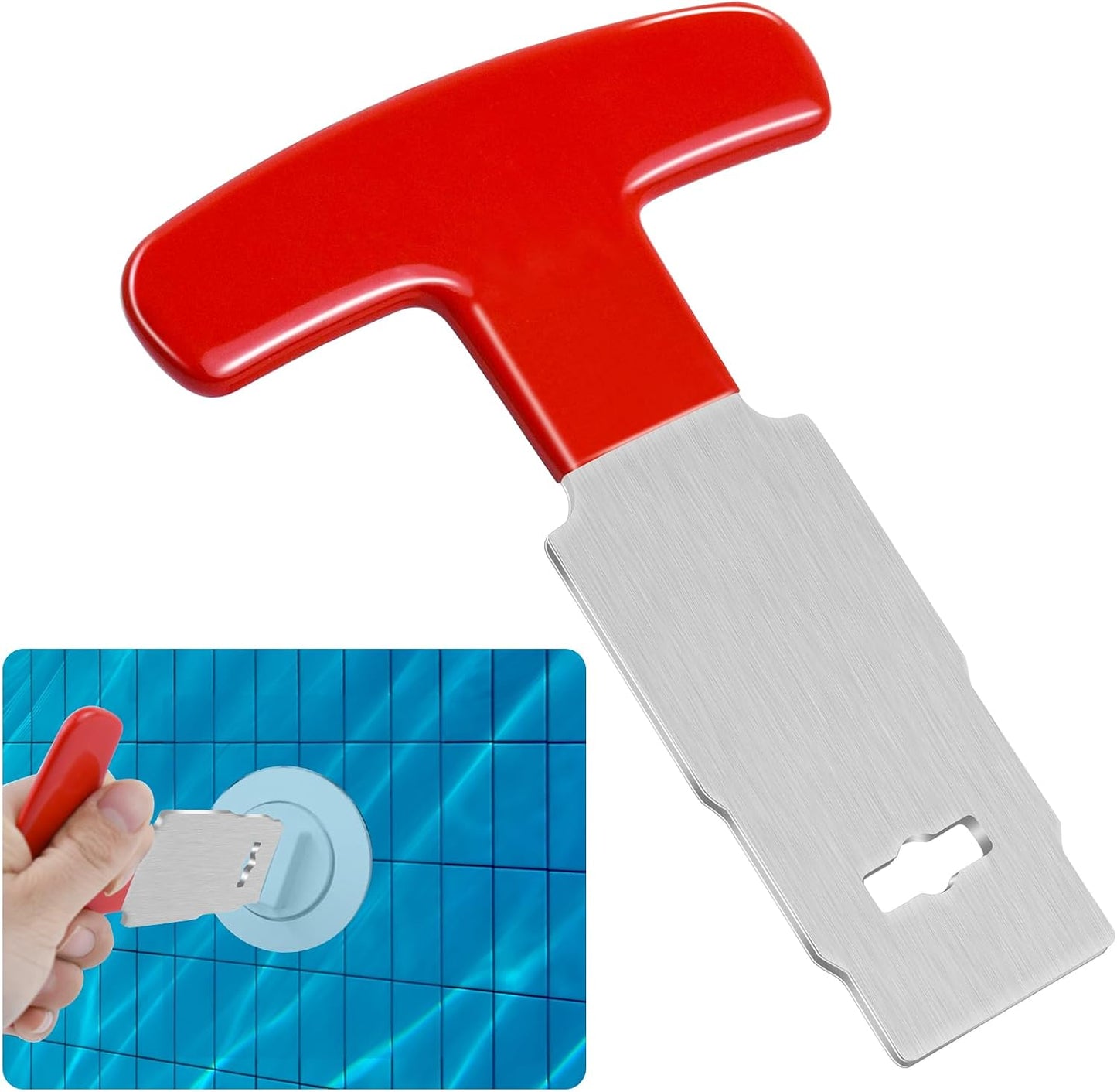 Herramienta extracción tapones piscina y spa con mango
