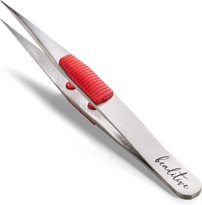 Pinzas acero inox 4.7pulg para manualidades puntas finas fucsia