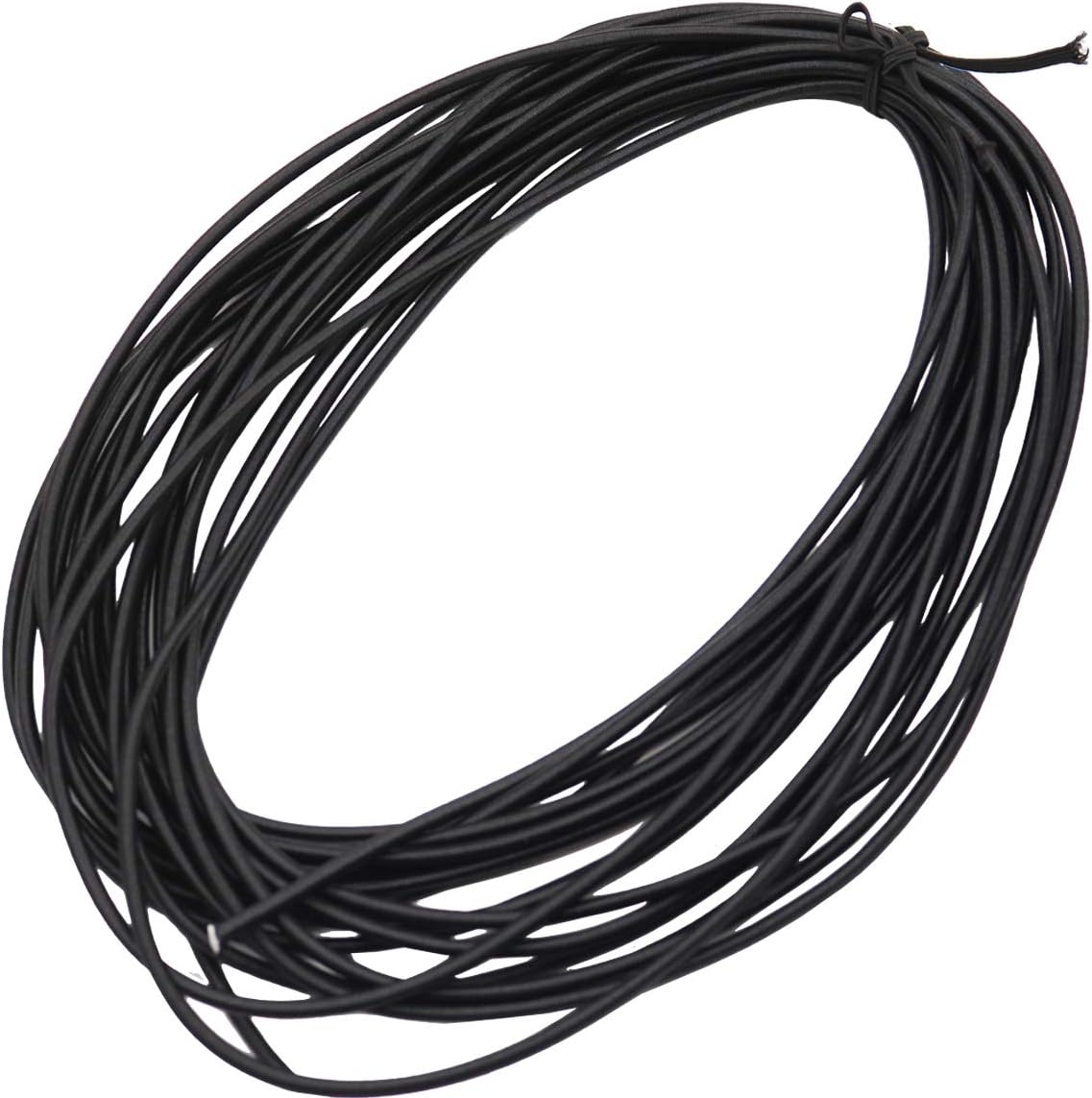 Cuerdas elásticas negras 1/8pulg × 25ft para manualidades
