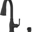 Grifo cocina rociador extraible dispensador jabón negro