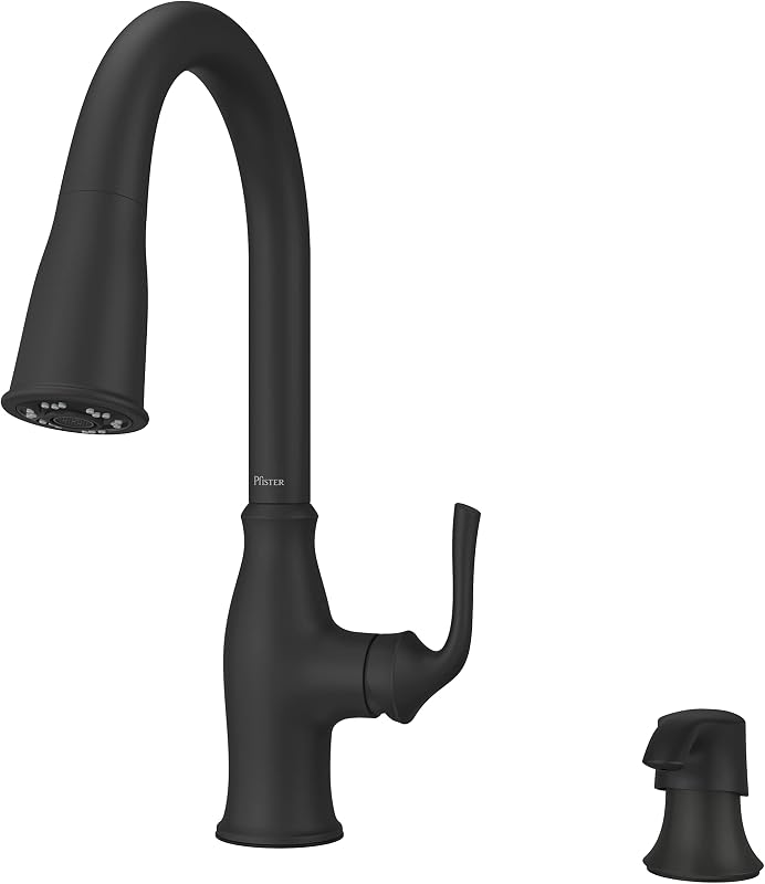 Grifo cocina rociador extraible dispensador jabón negro