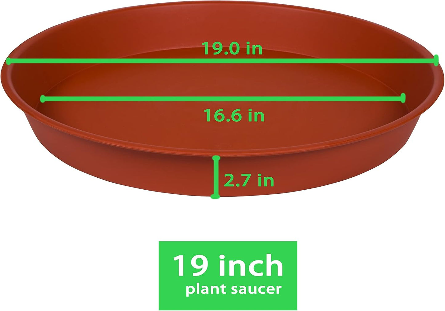 4 Platillos Plástico 19" Profundo para Macetas