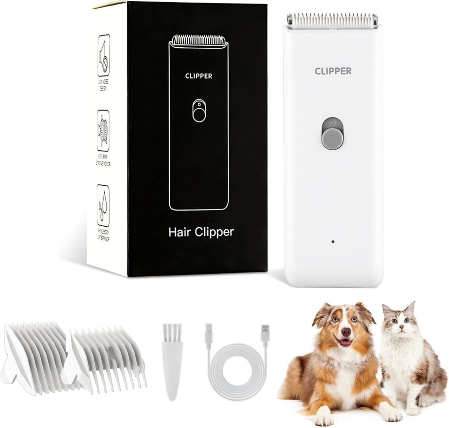 Cortapelos inalámbrico mascotas kit AP005 blanco