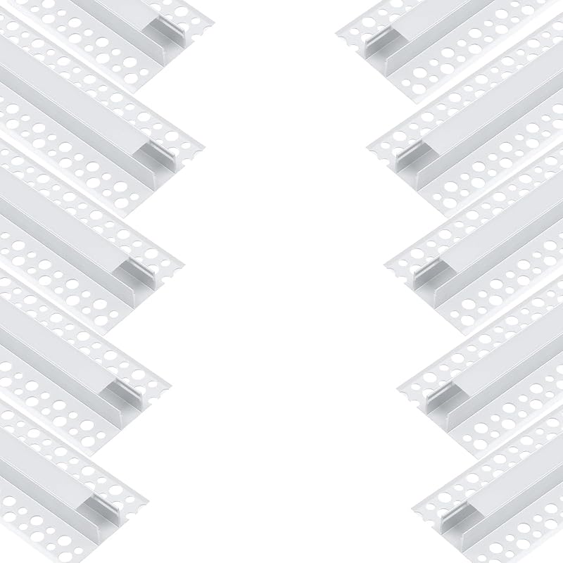 10 Canales LED Empotrados Aluminio 6.6pies con Brida y