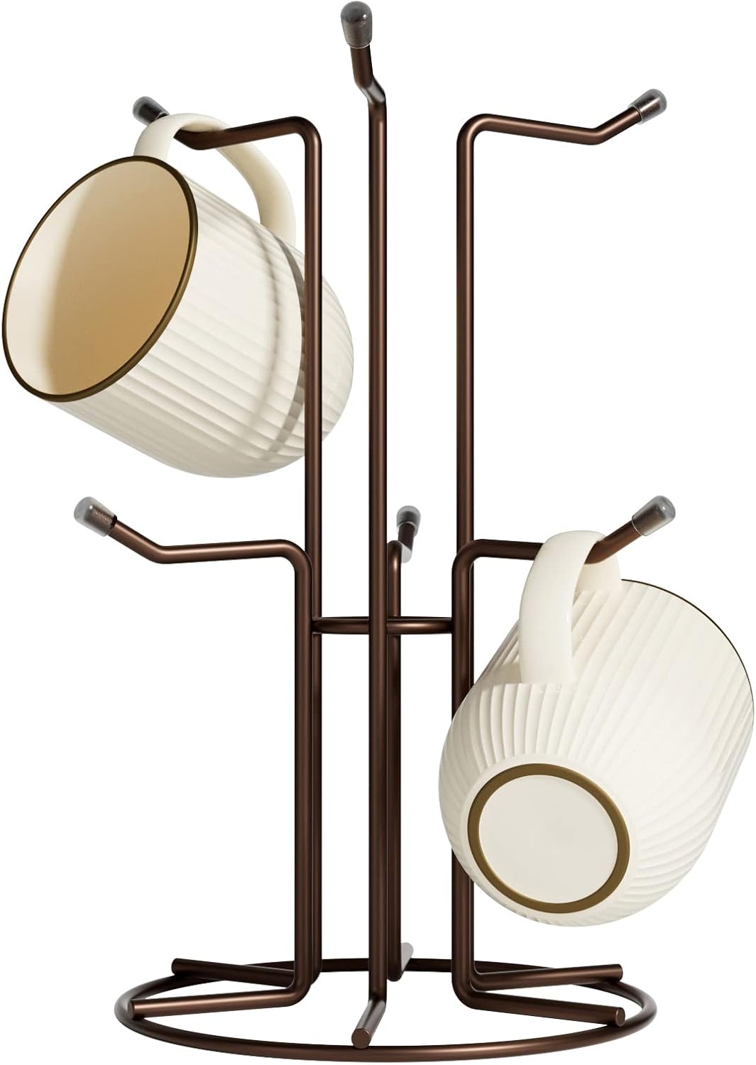 Soporte tazas grandes con 6 ganchos metal para café