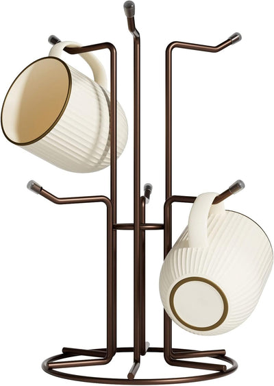 Soporte tazas grandes con 6 ganchos metal para café