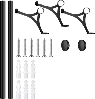Kit riel barra 6ft accesorios tubería acero negro