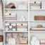 Cestas tela con ventana plegable para armario set 3 beige
