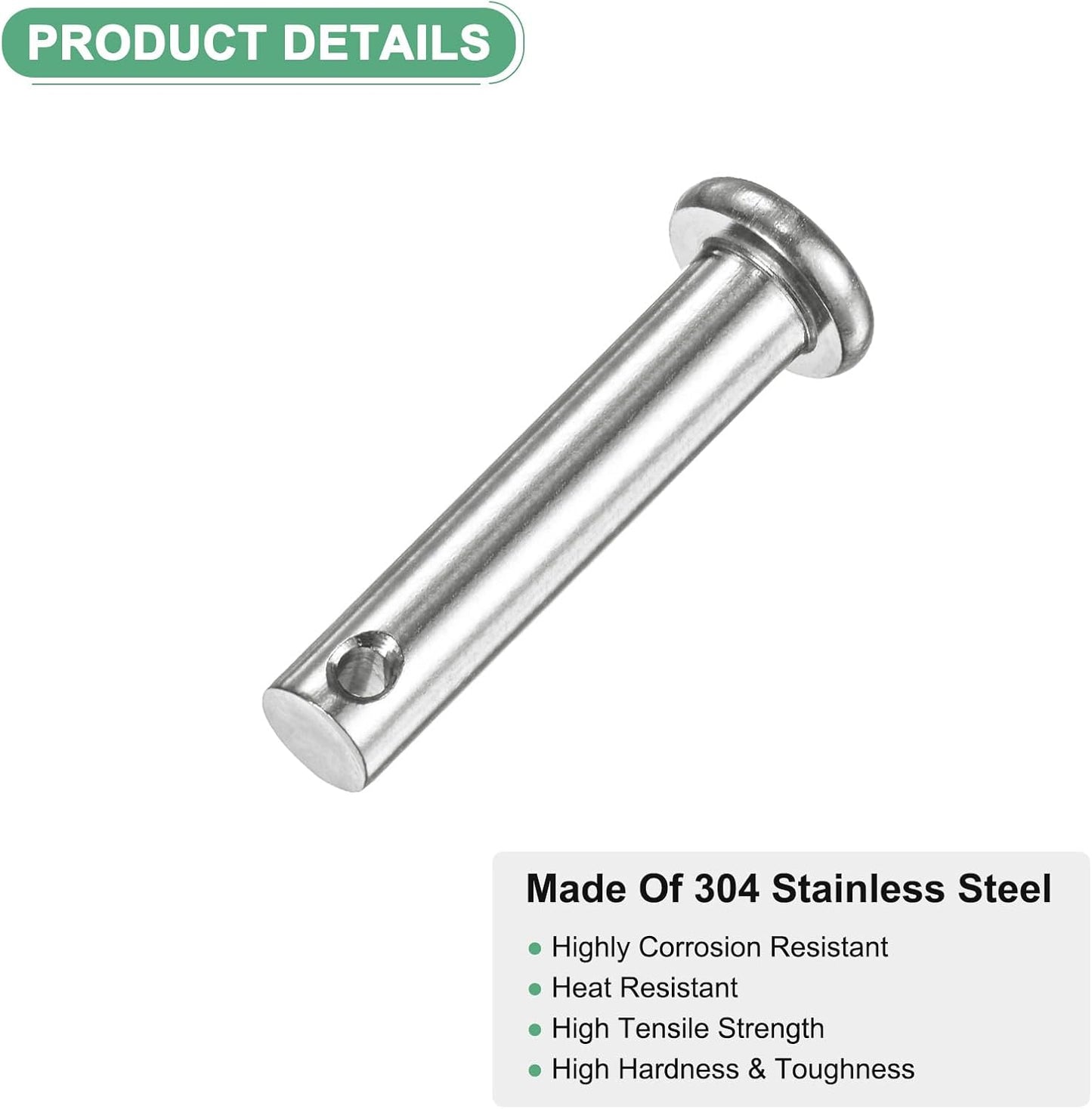 10 Pzas Pin Horquilla M6x30mm Acero Inox 304