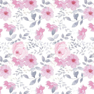 Papel tapiz floral autoadhesivo rosa impermeable 17.3x236pulg