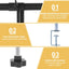 Soporte barra mesa abrazaderas ajustables 15-47pulg negro