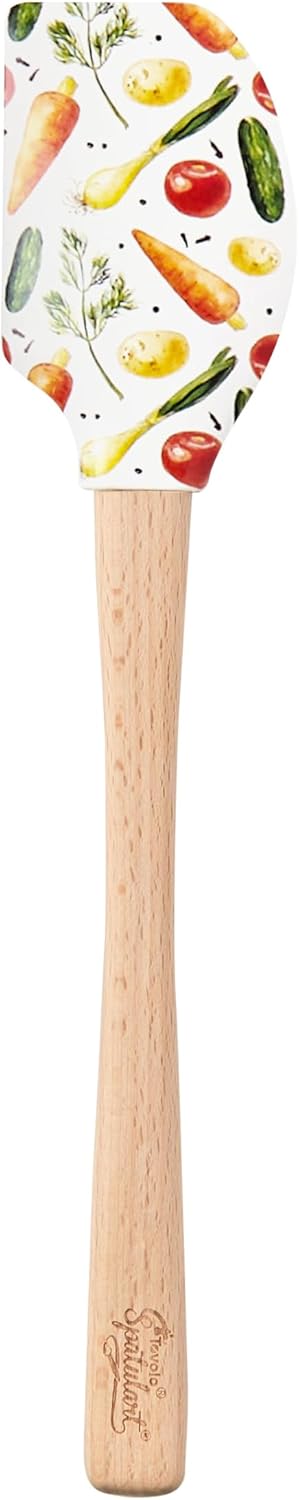 Espátula silicona mango madera sin BPA para hornear