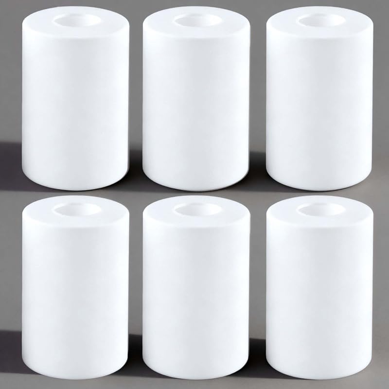 6 Pantallas Vidrio Esmerilado Blanco Cilíndricas 5.9pulg