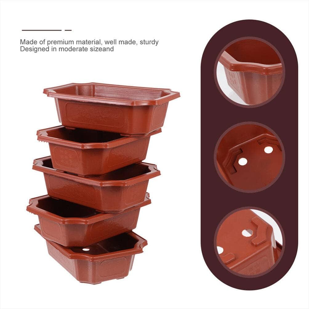 Maceta plástico bonsái 6.3x4.6pulg con drenaje