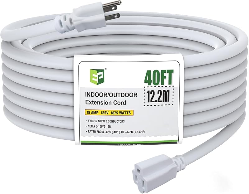 Cable extensión 12/3 40 ft impermeable 3 clavijas