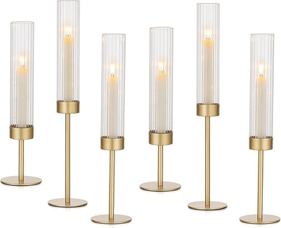 Set 6 Portavelas Latón Altos para Candelabros