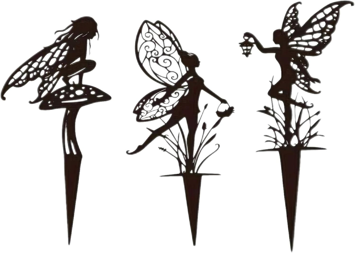 Estacas decorativas jardín estatuas hadas 3 pzas