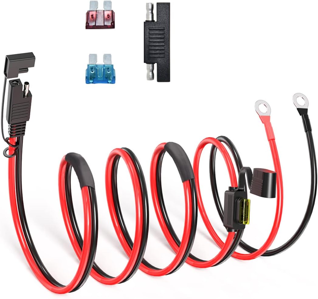 Arnés terminal anillo SAE 14 AWG 10 pies conector batería 2 pines