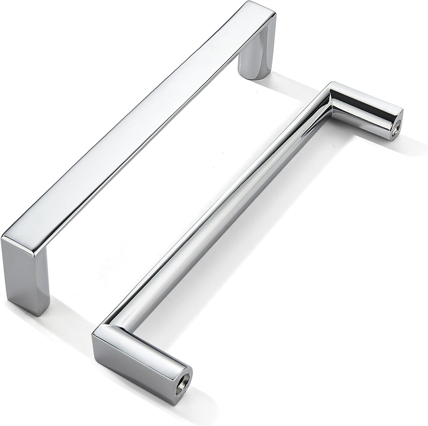 5 Tiradores Cuadrados Cromados 3-3/4pulg para Gabinetes Cocina