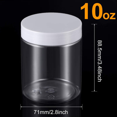 6 Pzas Tarros Plástico 10oz Tapas Ancha Reutilizables