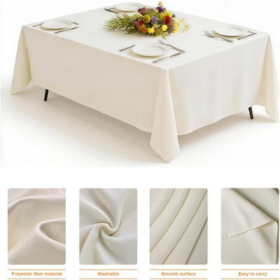 Mantel rectangular de poliéster 60 x 84 pulgadas paquete de 1 para mesas de 6 a 8 pies