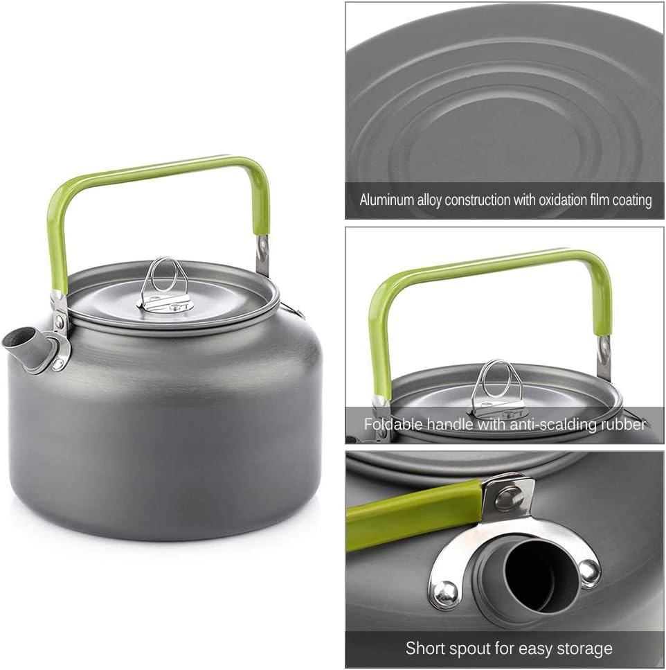 Hervidor camping 0.8-1.6L aluminio mango silicona