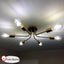 Lámpara Sputnik 6 Luces Latón Cepillado para Cocina y Sala