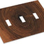 Placa interruptor madera granos marrón estilo granja 3 gang