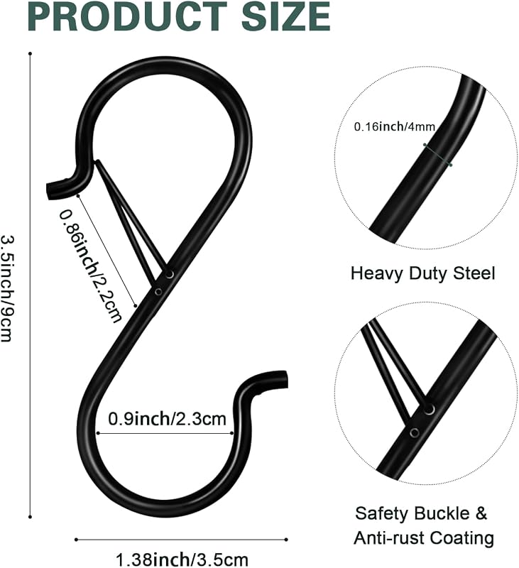 20 Pzas Ganchos S Clóset 3.5" Hebilla Seguridad