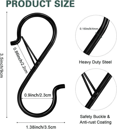 20 Pzas Ganchos S Clóset 3.5" Hebilla Seguridad