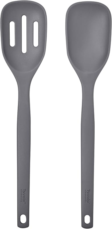 2 Pzas Cucharas Silicona Mezclar y Servir Antiadherente