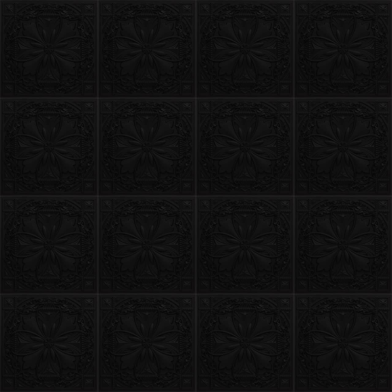 Azulejo techo PVC 2x2ft negro 10pz cubre 40ft2