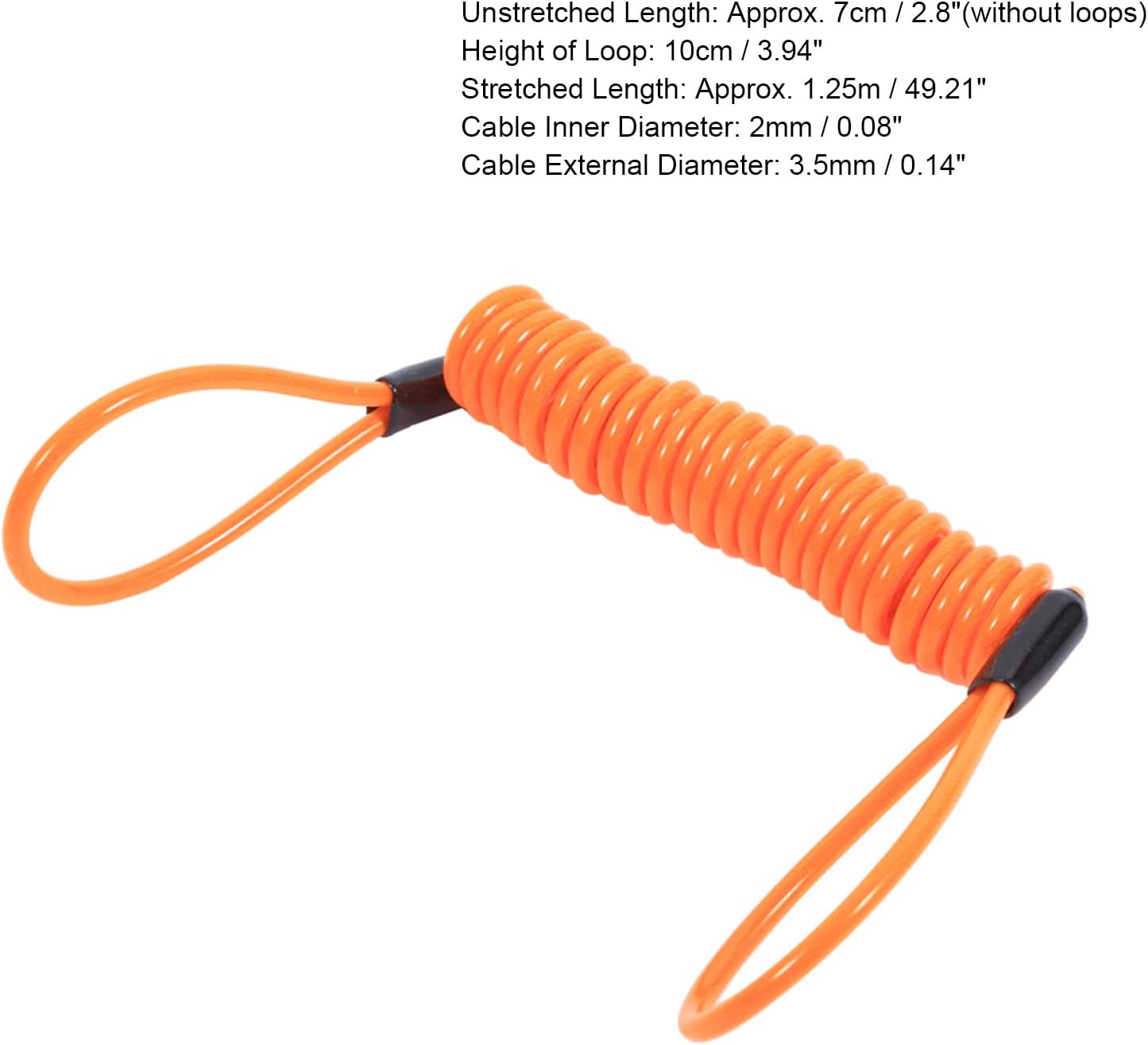 Cable recordatorio seguridad acero motocicleta bicicleta naranja