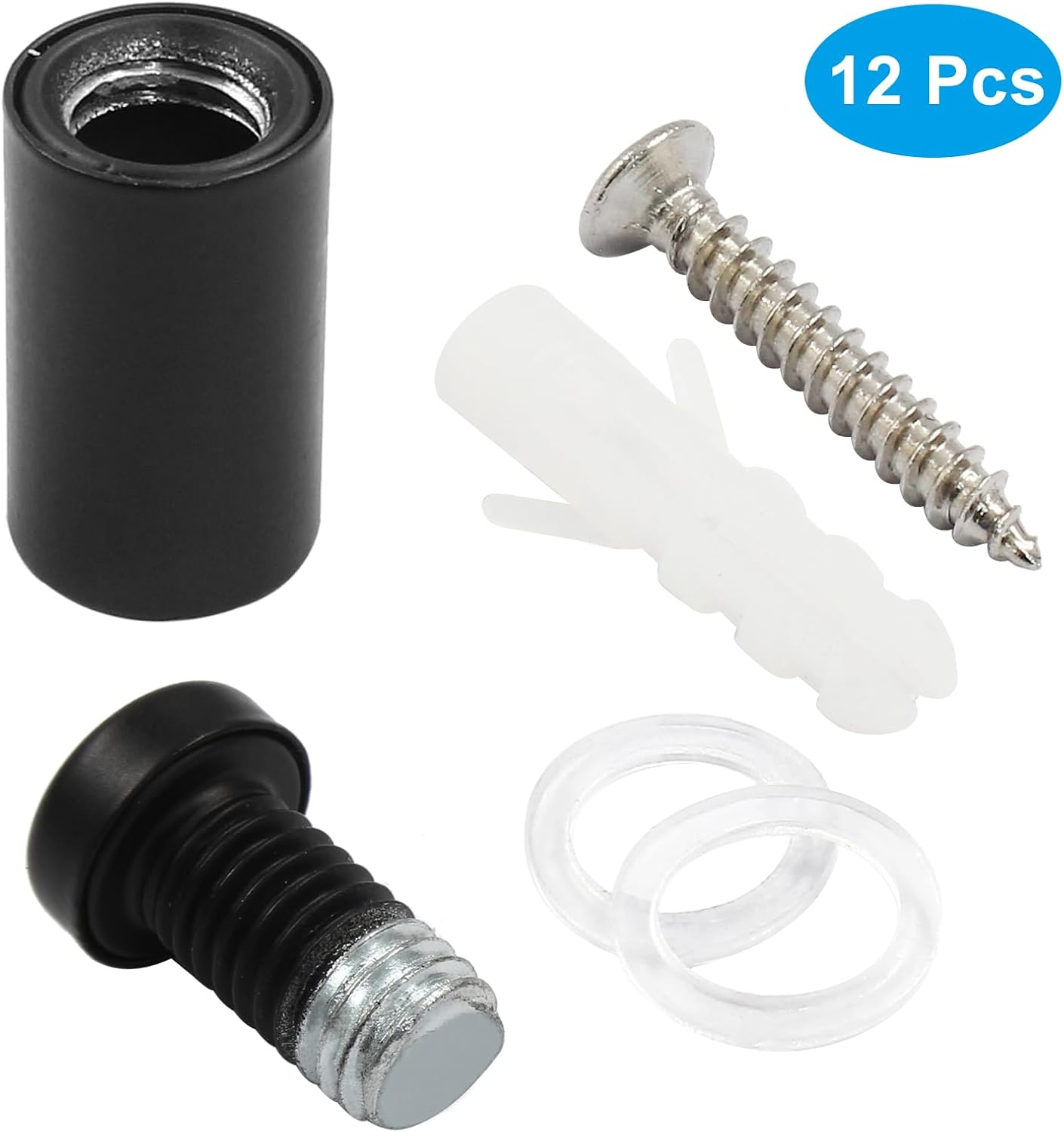 Tornillos separadores 1/2x1 12pzas soportes acrílicos pared