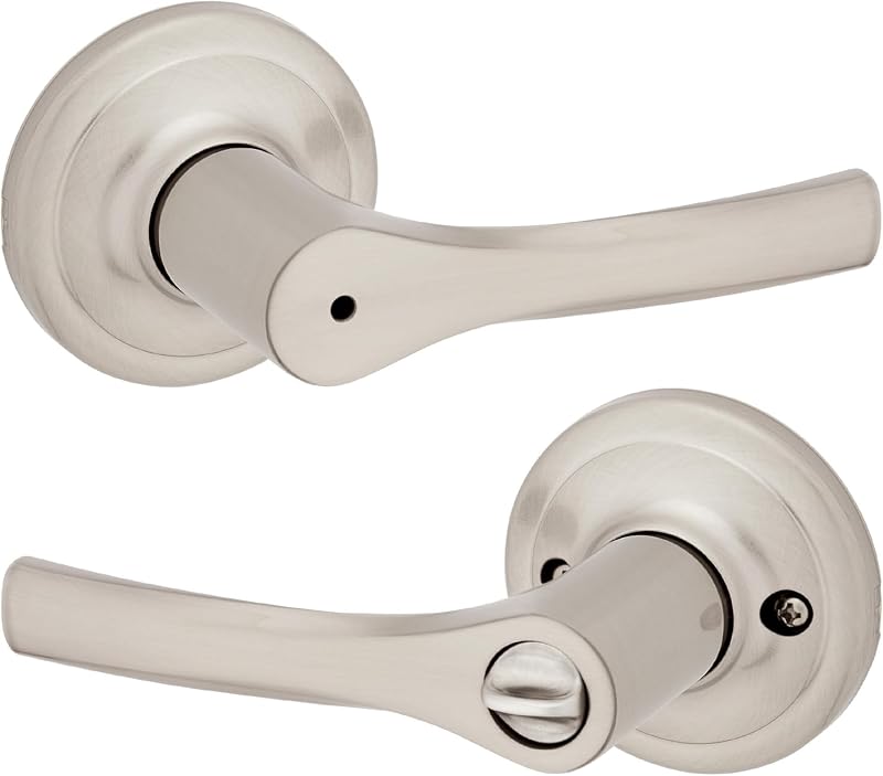 Manija puerta baño dormitorio Kwikset Henley níquel satinado