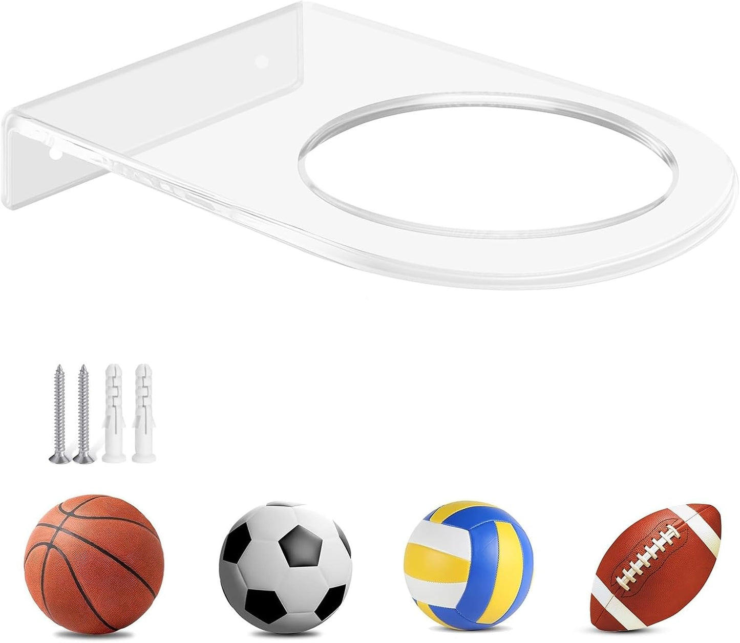Soporte pared acrílico para baloncesto transparente 0.197pulg