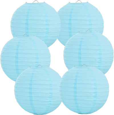 Faroles papel redondos azul claro 8pulg decorativos colgantes